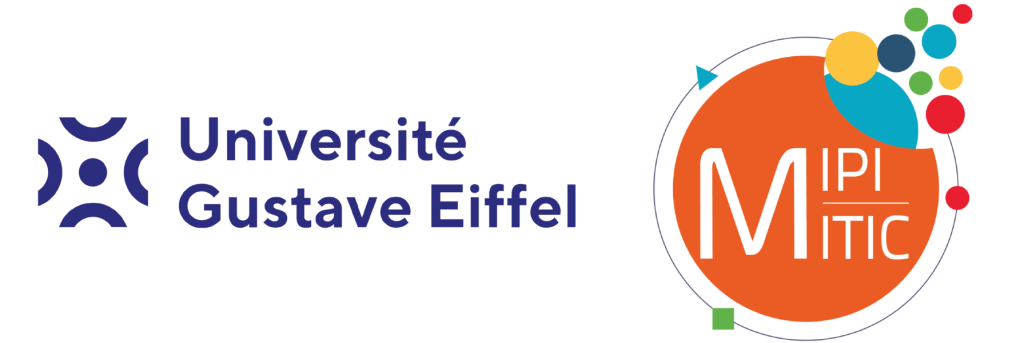 L'image contient du bleu et du orange principalement, représentant le logo de l'université Gustave Eiffel. Le clique amène au site de l'université en particulier la licence MITIC. On y apprend les métiers du numériques notamment webmaster.